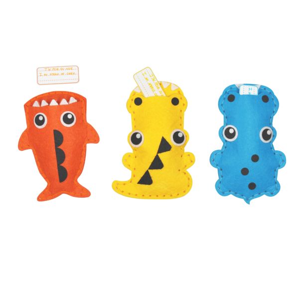 Mange soucis à coudre en feutrine croc'animals x3