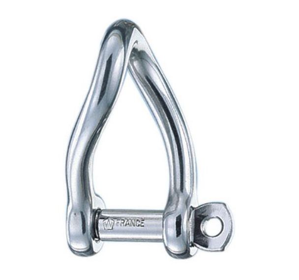 Manille autobloquant torse en inox 10mm - CMU 900kg