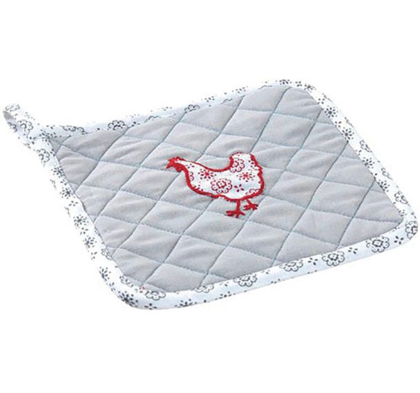 Manique coton poule fleur