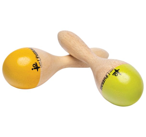 Maracas bois peint naturel petit modele-Fuzeau