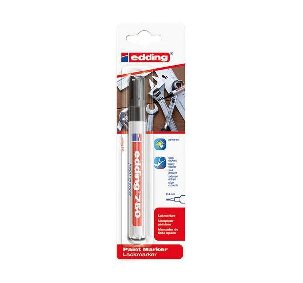 Marqueur peinture universel - noir - point ogive 2-4mm -Edding