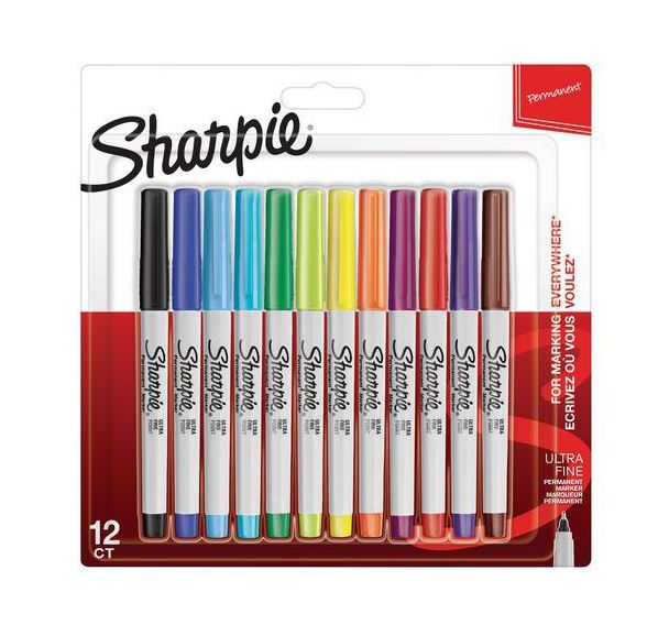 Marqueur permanent Sharpie - Pointe fine - Assortis