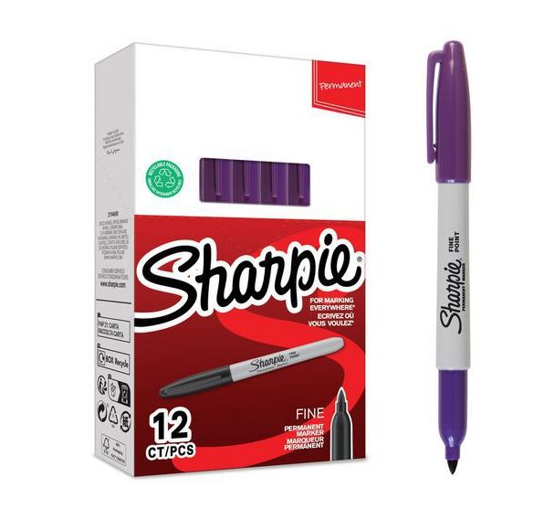Marqueur permanent pointe fine - Boîte de 12 - Sharpie®