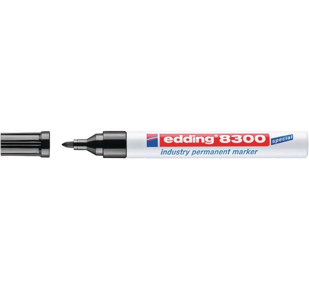 Marqueur permanent spécial industrie - 8300 - Noir - Edding