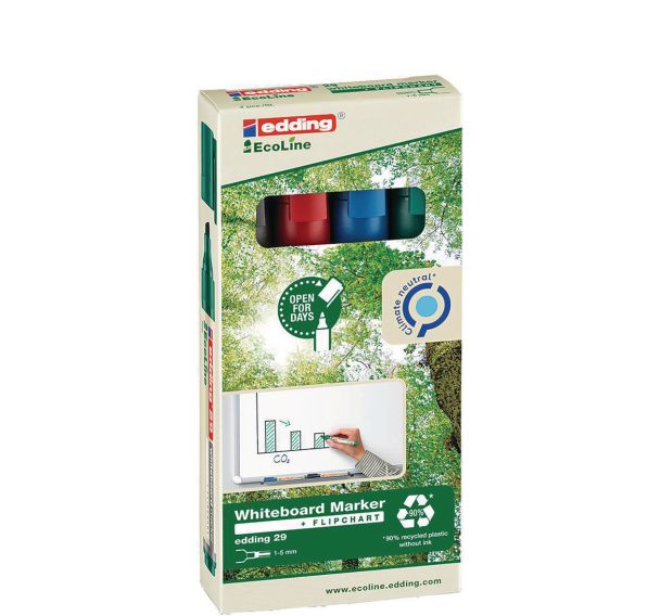 Marqueur tableaux blancs edding 29 biseauté - assorti