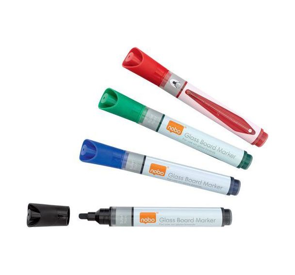 Marqueurs pour tableaux en verre assorted (4 pcs)