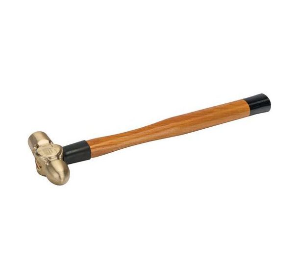 Marteau serrurier panne ronde antidéflarant AL/BR manche bois - Bahco