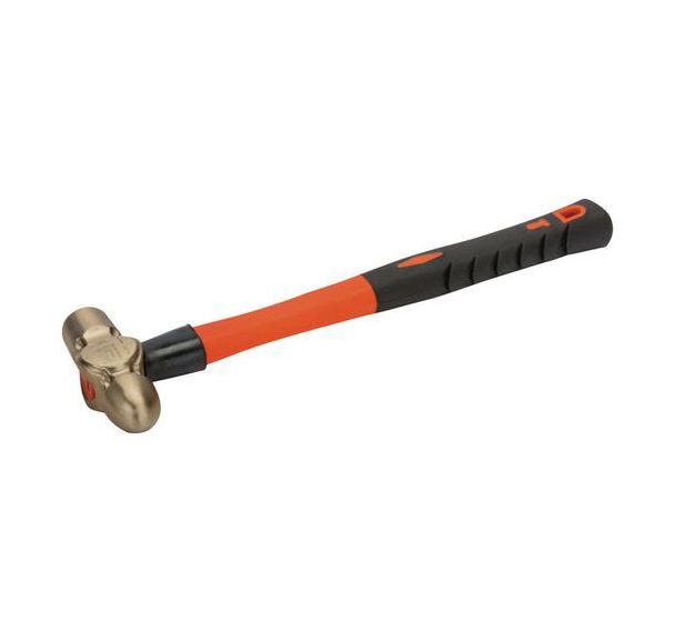 Marteau serrurier panne ronde antidéflarant AL/BR manche fibre - Bahco
