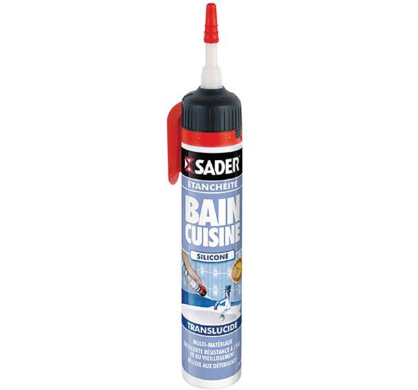 Mastic bain/cuis.facile à lisser s/pist.transl.200ml