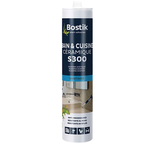 Mastic bain cuisine céramique S300 blanc 300ml