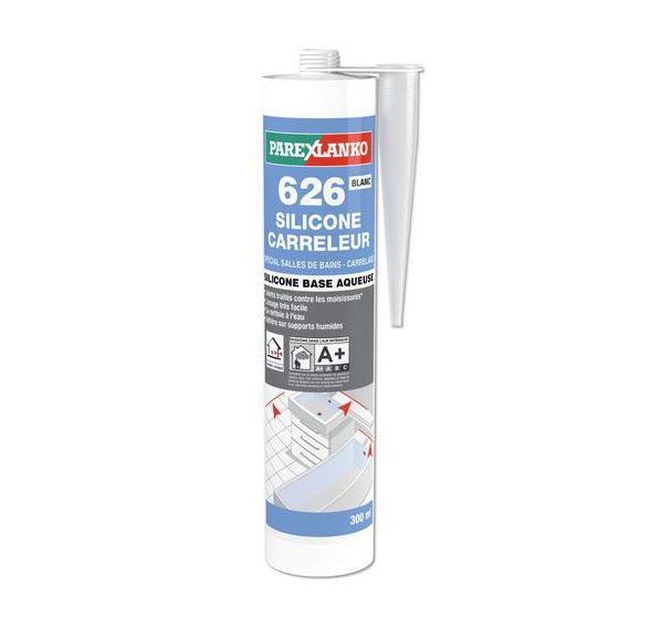 Mastic silicone 626 spécial carrelage 300 ml blanc