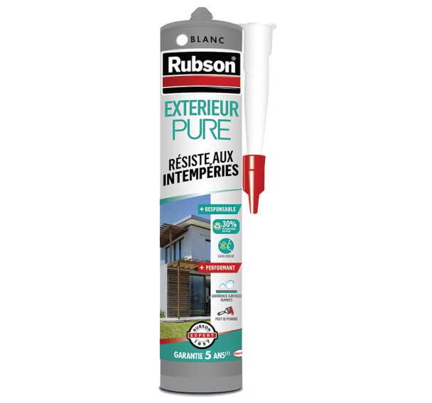 Mastic silicone PURE extérieur 280 ml - Rubson