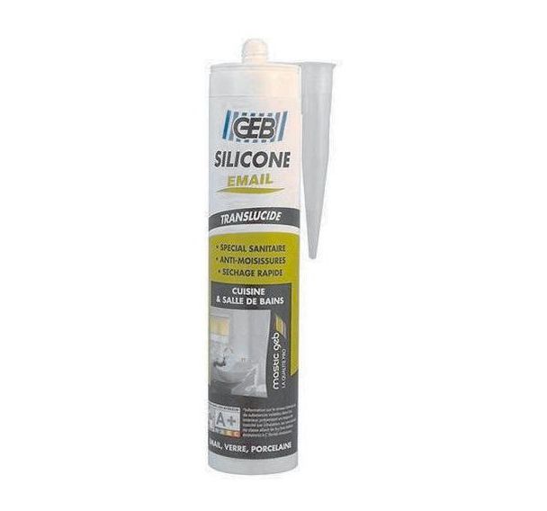 Mastic silicone sanitaire silicone émail 280 mL -Transparent