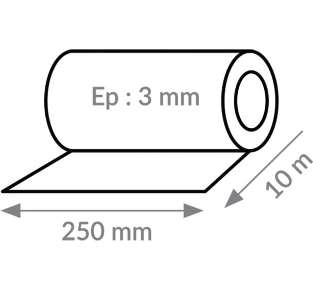 Matelas acoustique antivibratoire Résiliant 3 mm - Wattelez