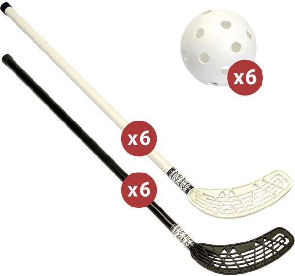 Materiel de unihockey pro unihoc - lot de 12 crosses et 6 balles
