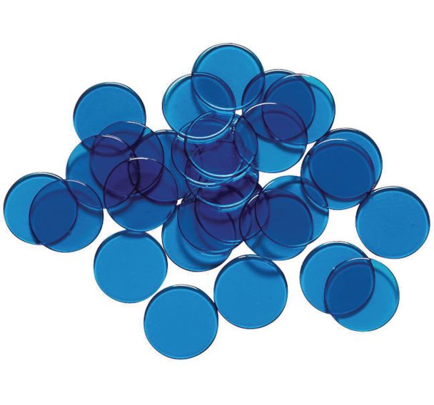 Maxi-jetons en plastique bleu
