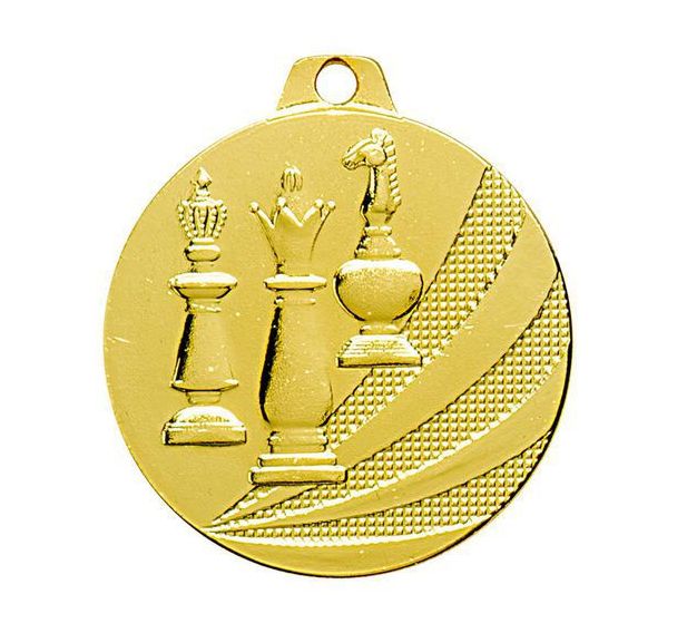 Médaille - échec - or - 40 mm