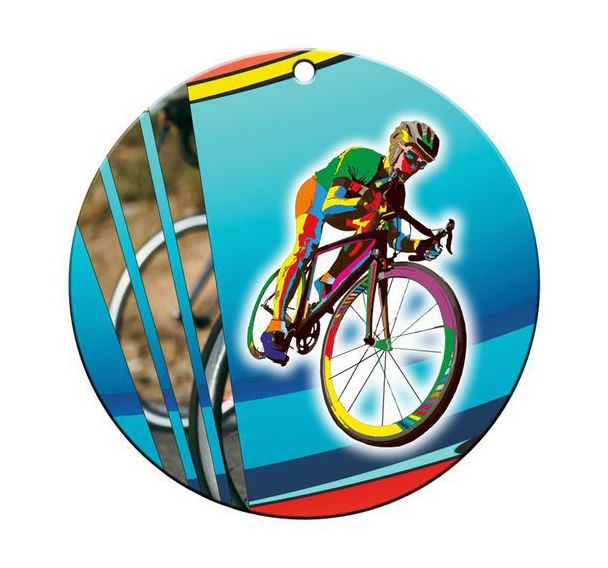 Médaille céramique - cycle - 70mm