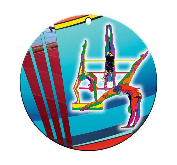 Médaille céramique - gymnastique féminine - 70mm