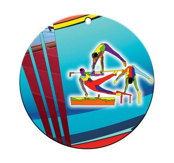 Médaille céramique - gymnastique masculine - 70mm