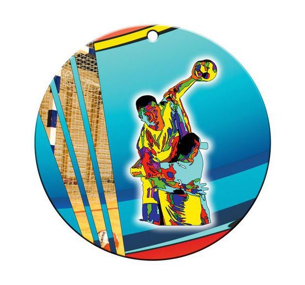 Médaille céramique - handball - 70mm