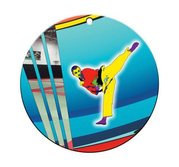 Médaille céramique - karaté - 70mm