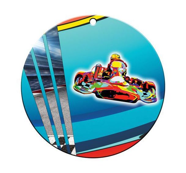 Médaille céramique - karting - 70mm