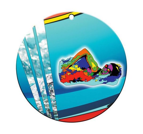 Médaille céramique - natation féminine - 70mm