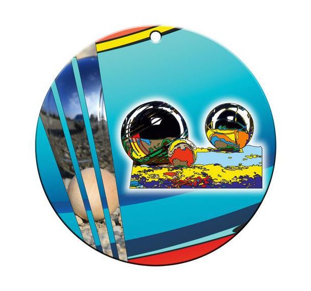 Médaille céramique - pétanque - 70mm