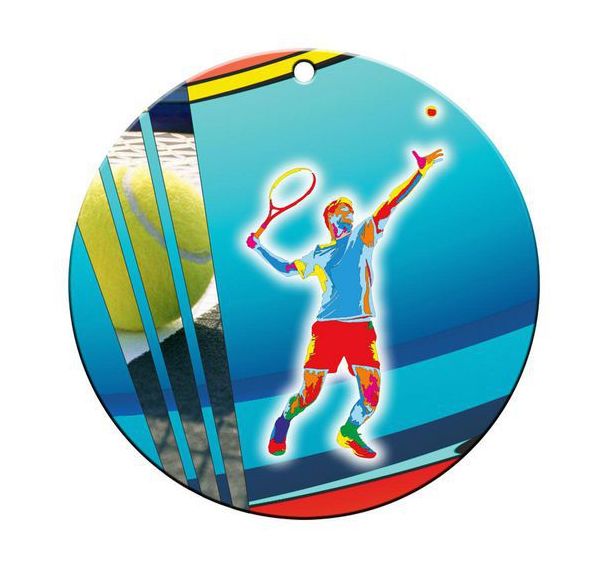 Médaille céramique - tennis - 70mm