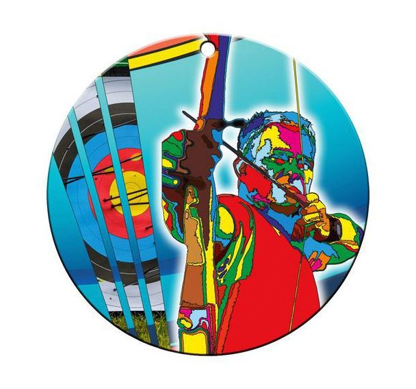 Médaille céramique - tir à l'arc - 70mm