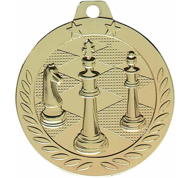 Médaille échecs or - 40mm