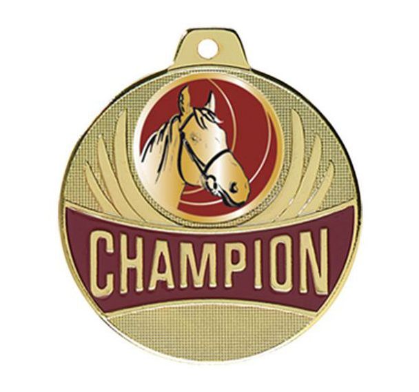 Médaille équitation - champion - 50mm