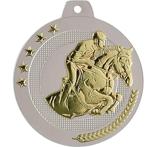 Médaille équitation sable et or - highlight - 50mm