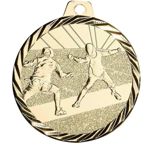 Médaille escrime or - 50mm