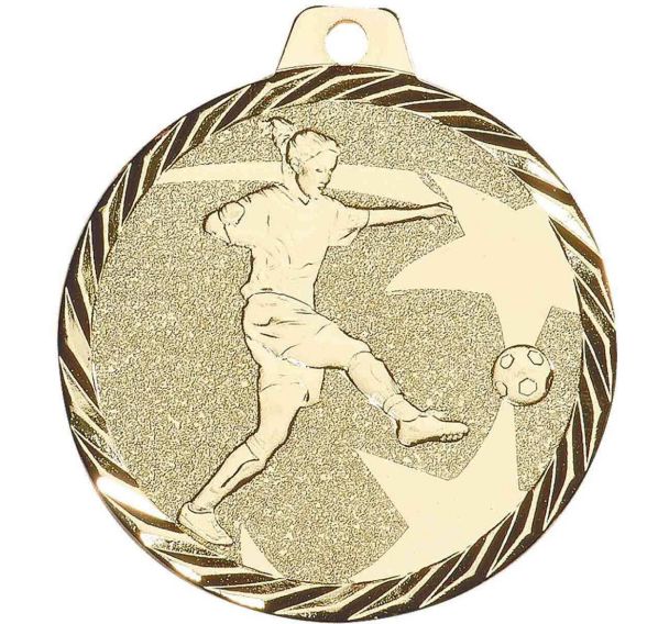 Médaille foot féminin or - 50mm