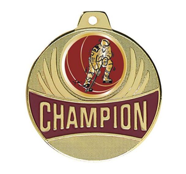 Médaille hockey - champion - 50mm