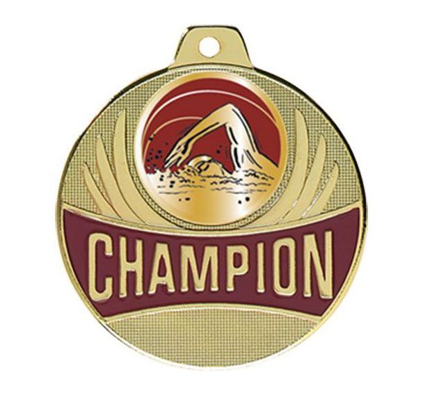 Médaille natation - champion - 50mm