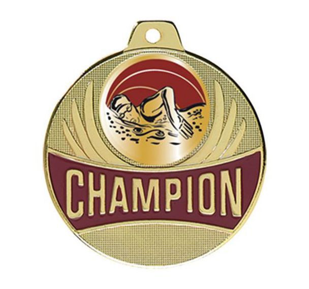Médaille natation femme - champion - 50mm