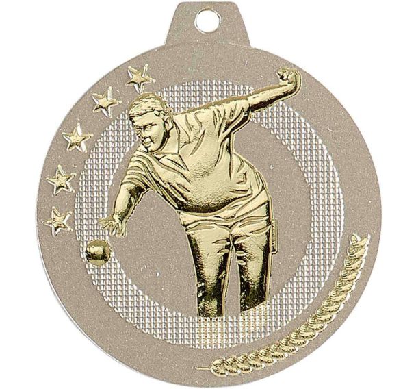 Médaille pétanque sable et or - highlight - 50mm