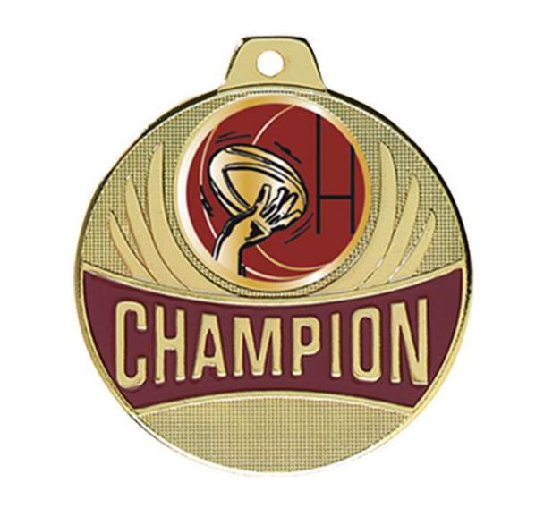 Médaille rugby - champion - 50mm