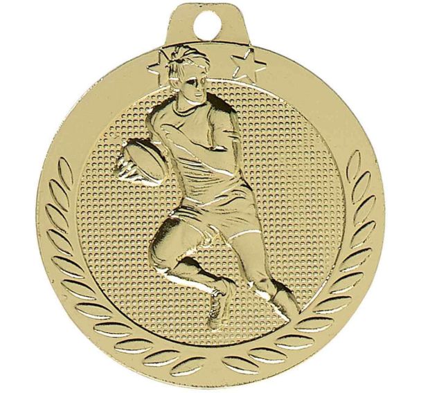 Médaille rugby or - 40mm
