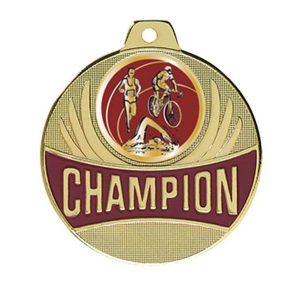 Médaille triathlon - champion - 50mm