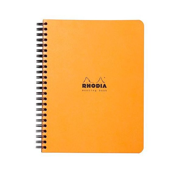 Meetingbook reliure intégrale orange 16x21, pages imprimées