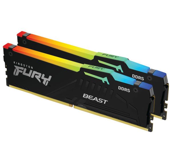 Mémoire RAM FURY Beast RGB DIMM DDR5 2x8Go CL36 on-die ECC - Kingston