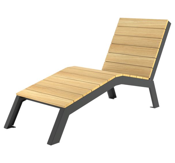 Méridienne MADRID 1 place robinier/acier anthracite 7016