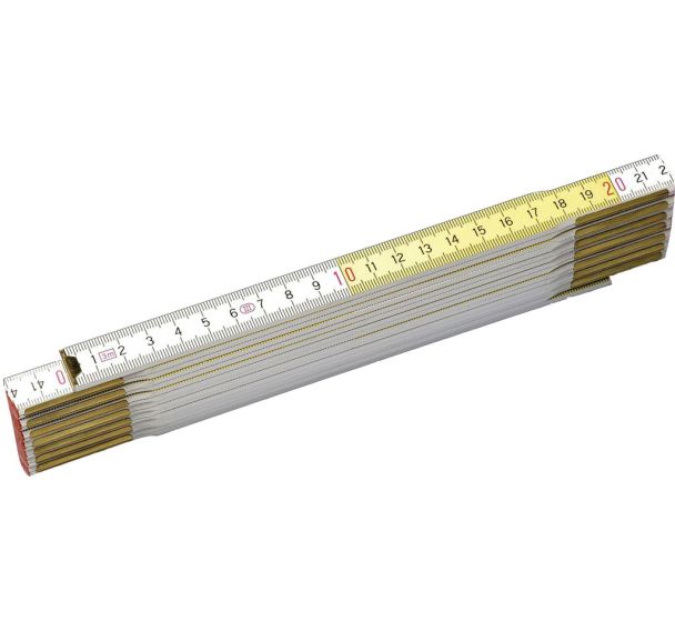 Mesure pliante bois blanc-jaune - Stanley