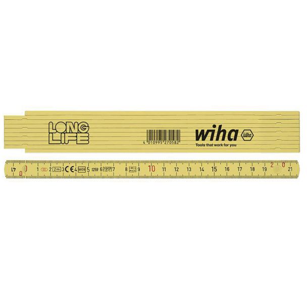 Mètre pliant Longlife Plus 2m jaune