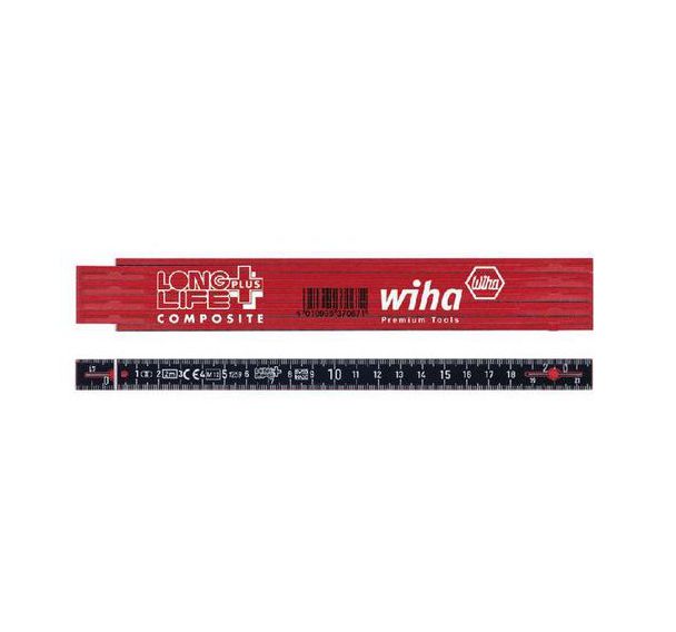 Mètre pliant Longlife Plus Composite 2m rouge et noir