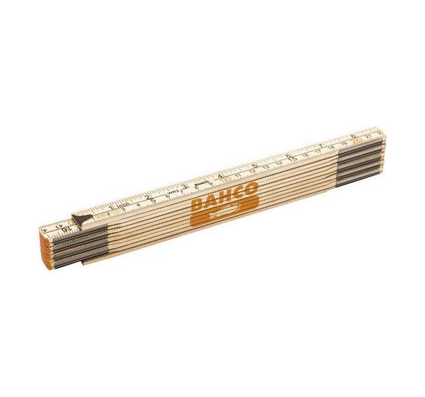 Mètre pliant bois 10 sections métriques/en pouces 2 m
